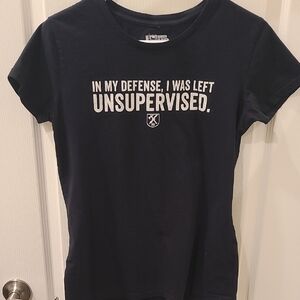 Fifth Sun Dark Blue Kids Tee with Bold Text